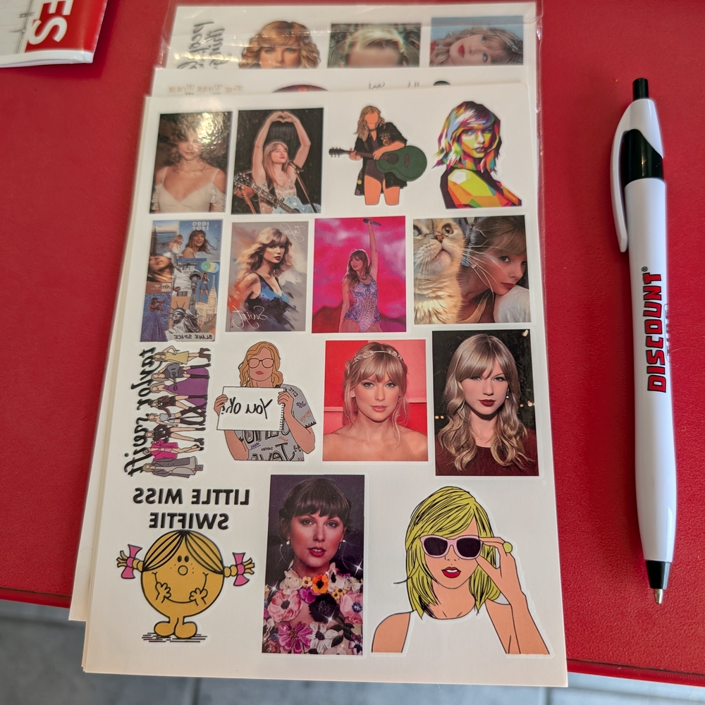 Taylor Swift tattoo stickers NEW in package over 100 Stickers, seven sheets